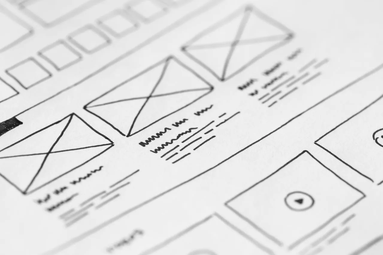 wireframes illustrating the prototype of a website