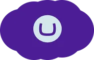 A purple cloud with an Umbraco icon in the middle of it
